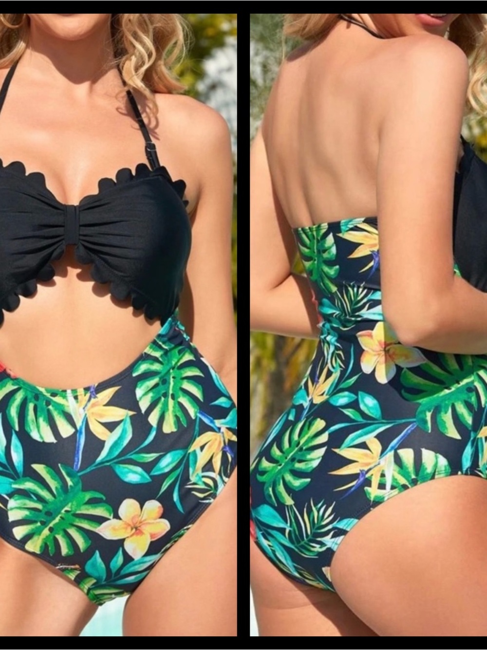 NWT Cupshe Scalloped Cut-Out Swimsuit